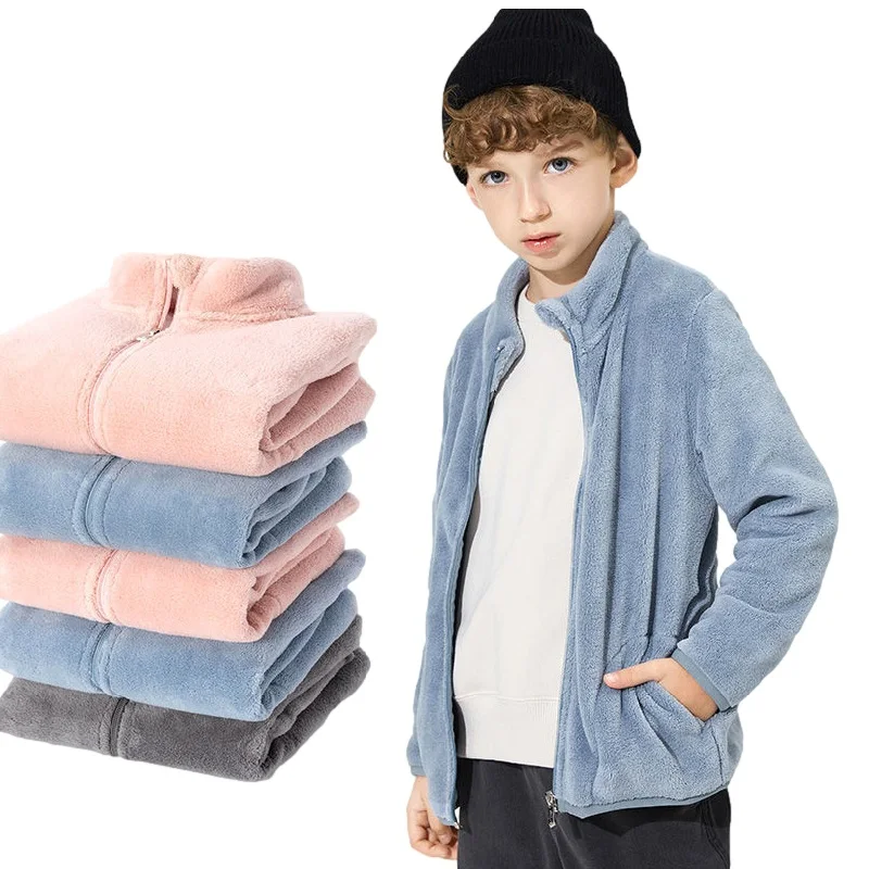 Veste Polaire Pour Fille - Blouson Chaud Doux Col Montant - Automne/Hiver - Décontracté & Extérieur