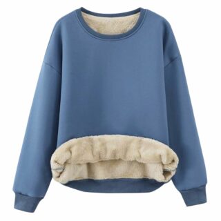Pull polaire homme bleu uni fourrée chaud