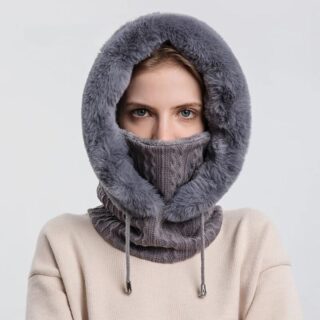 Cagoule polaire type capuche en fourrure