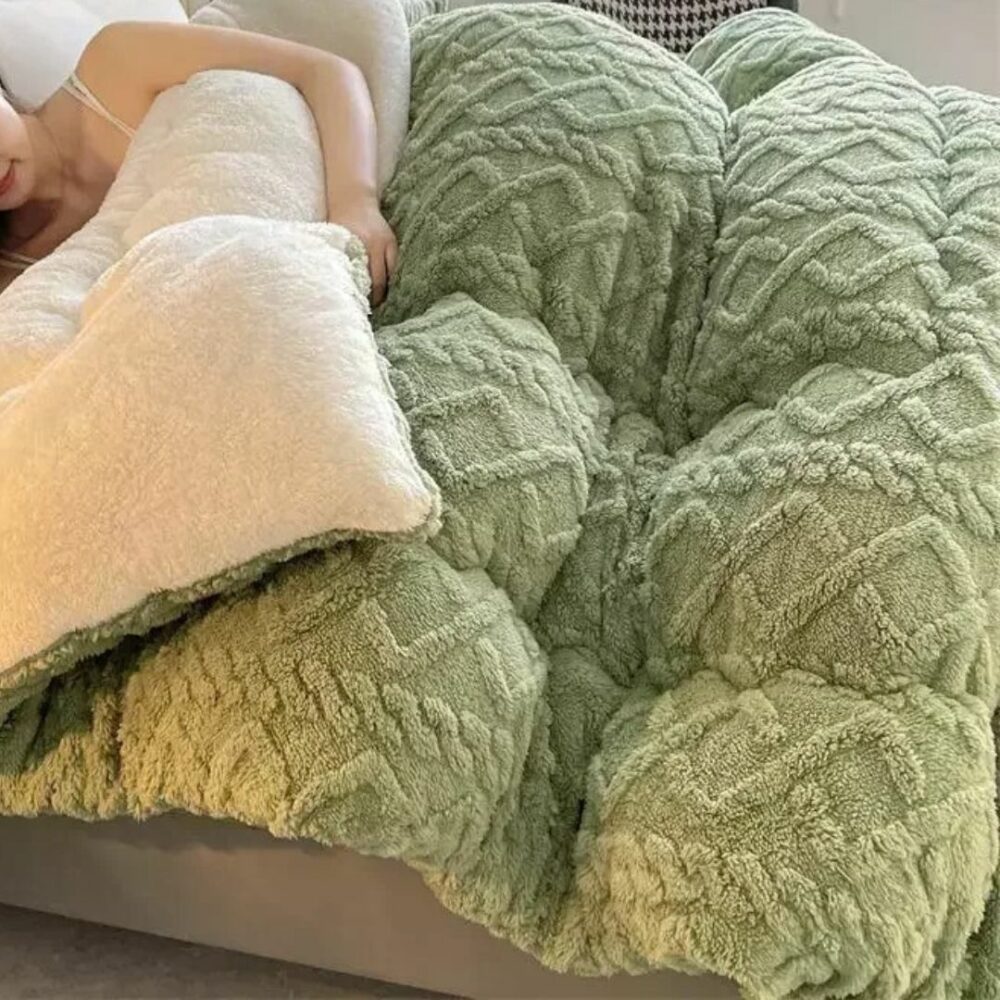 Couette polaire épaisse douce et confortable à motif