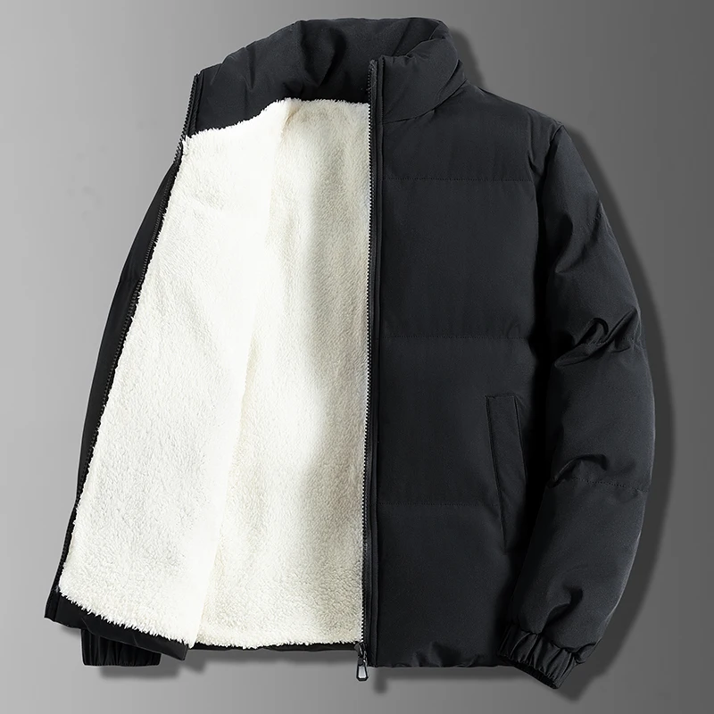 Doudoune polaire homme chaude et matelassée Doudoune polaire noir pour homme qui est chaude et matelassée avec une doublure blanche