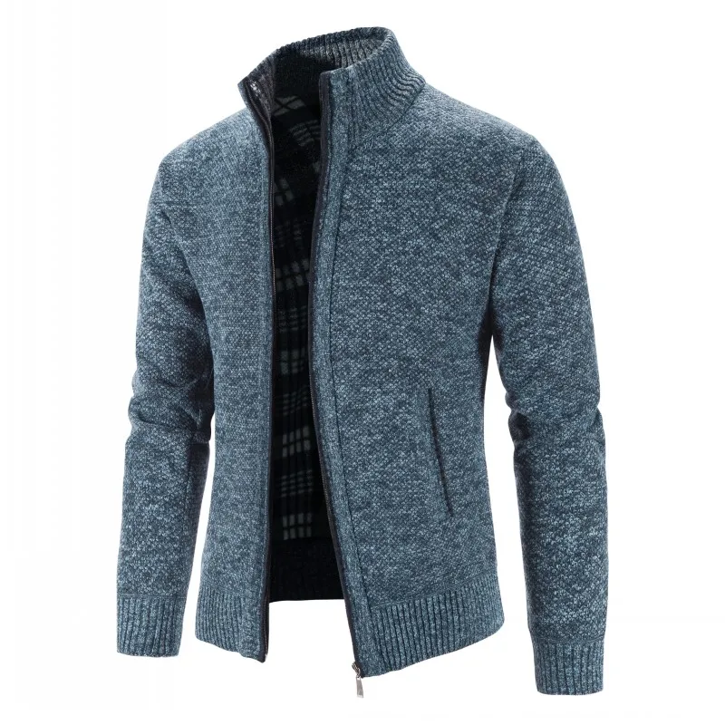 Gilet polaire homme thermique avec fermeture à zipper et un col haut de couleur bleu