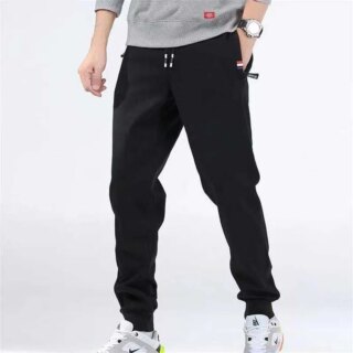 Jogging polaire homme fourré noir poche avec fermeture éclair