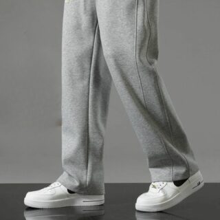 Jogging polaire homme gris fourré