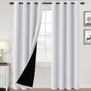Lot rideaux polaire blanc et noir