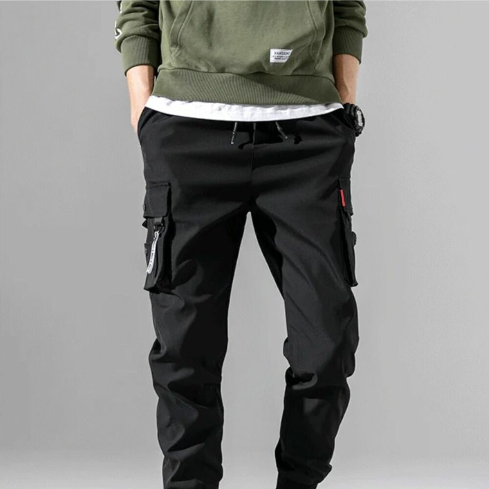 Pantalon polaire homme cargo multi-poches noir