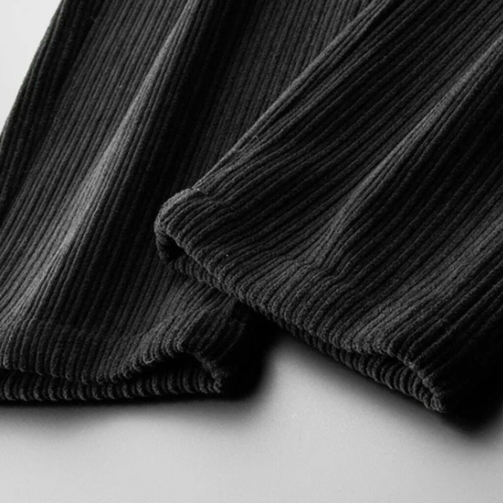 Pantalon polaire homme en velours noir c?�tel?� doubl?� �?� Mon polaire