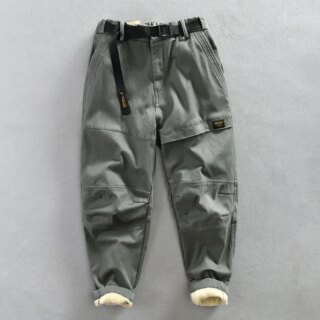 Pantalon polaire homme facon pantalon cargo vert