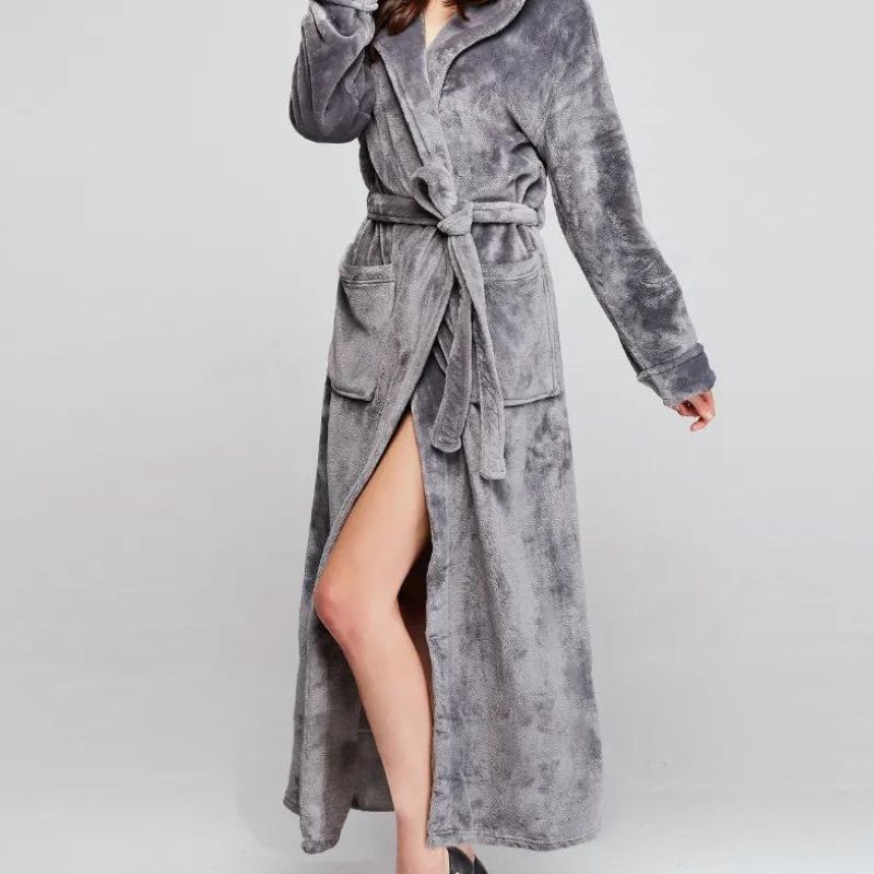 Peignoir femme polaire long ?� capuche d'hiver �?� Mon polaire