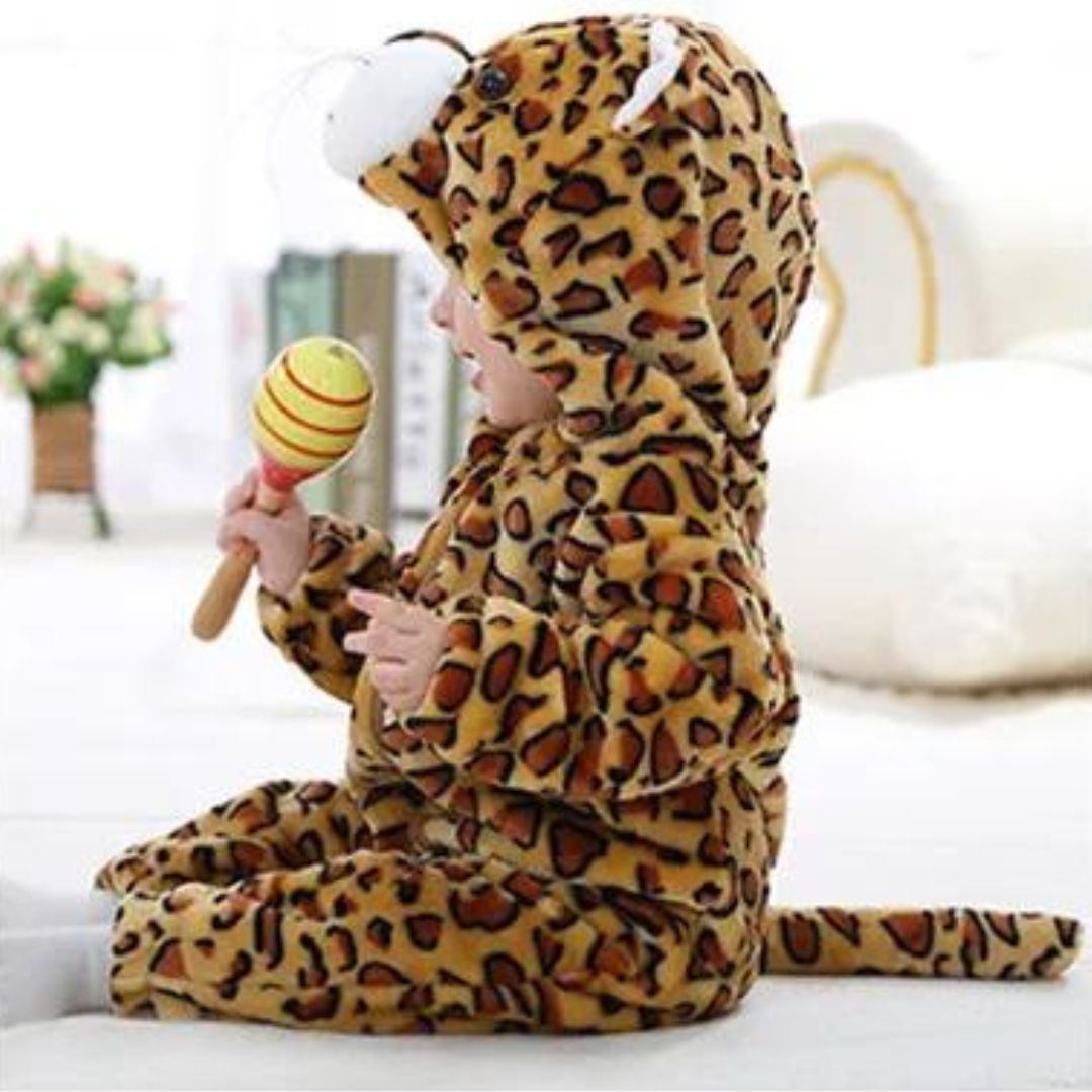 Polaire bébé combinaison léopard