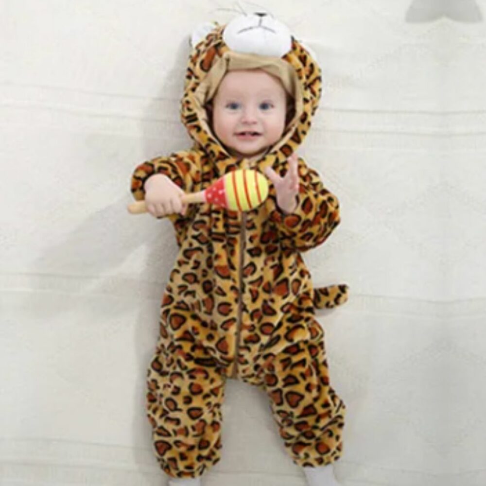 Polaire bébé combinaison léopard Polaire bébé combinaison léopard