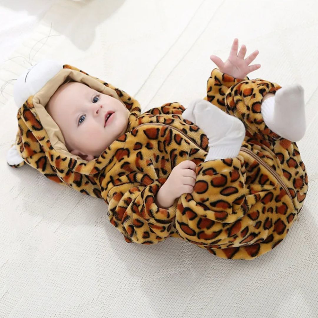 Polaire bébé combinaison léopard