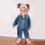 Polaire bébé ensemble gilet et pantalon bleu doux