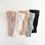 Polaire enfant collant fille fourré uni