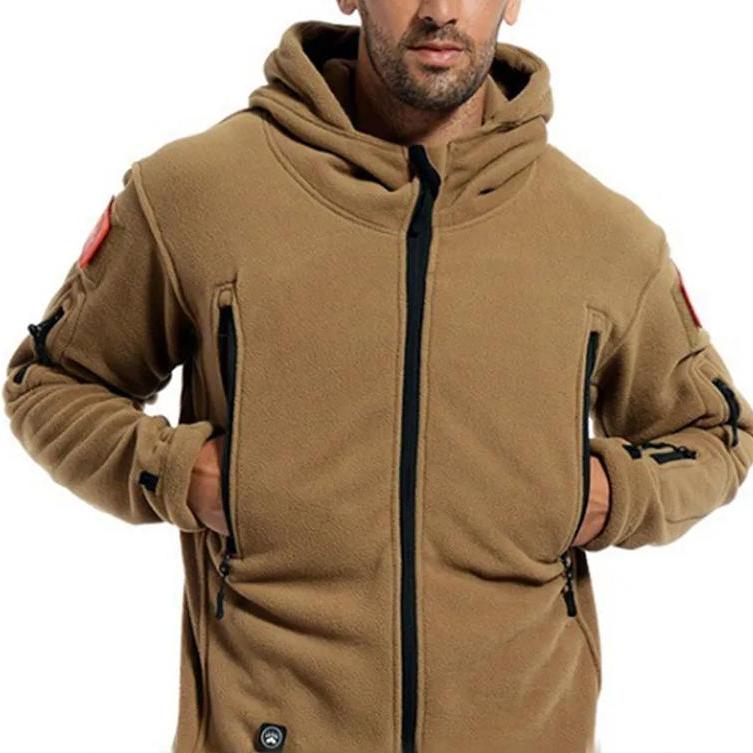 Polaire homme avec fermeture ?� zipper style veste tactique militaire marron �?� Mon polaire