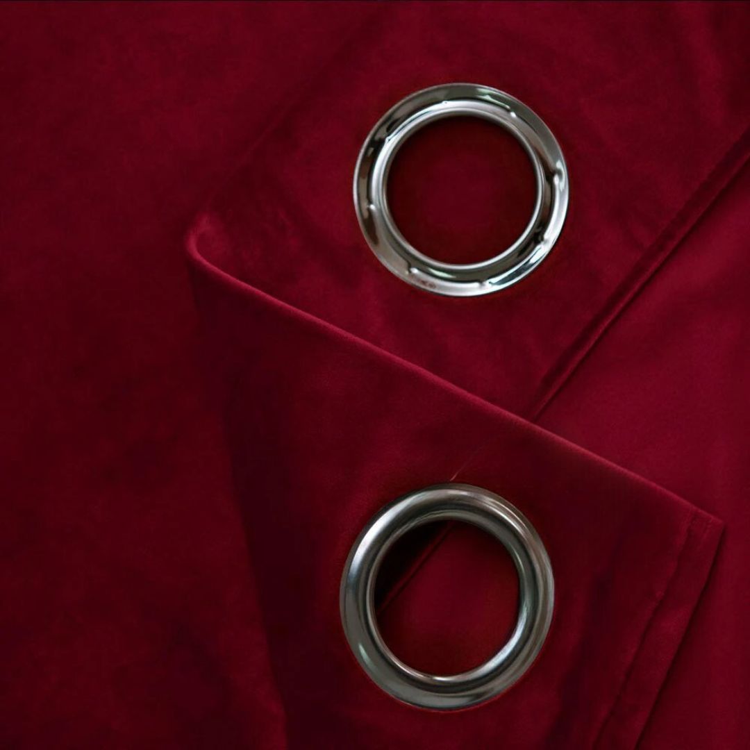 Rideau thermique polaire occultant à anneau rouge 150 x 250 cm