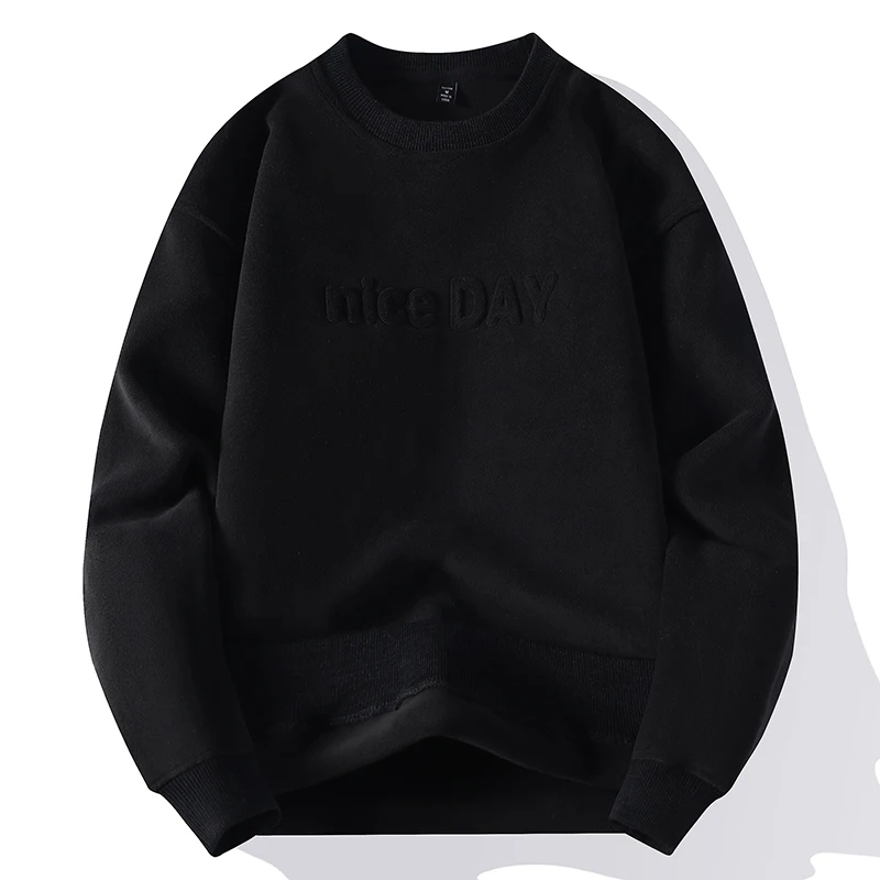 Pull polaire homme au style streetwear à col rond