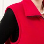 Polaire sans manche femme rouge chic et élégante